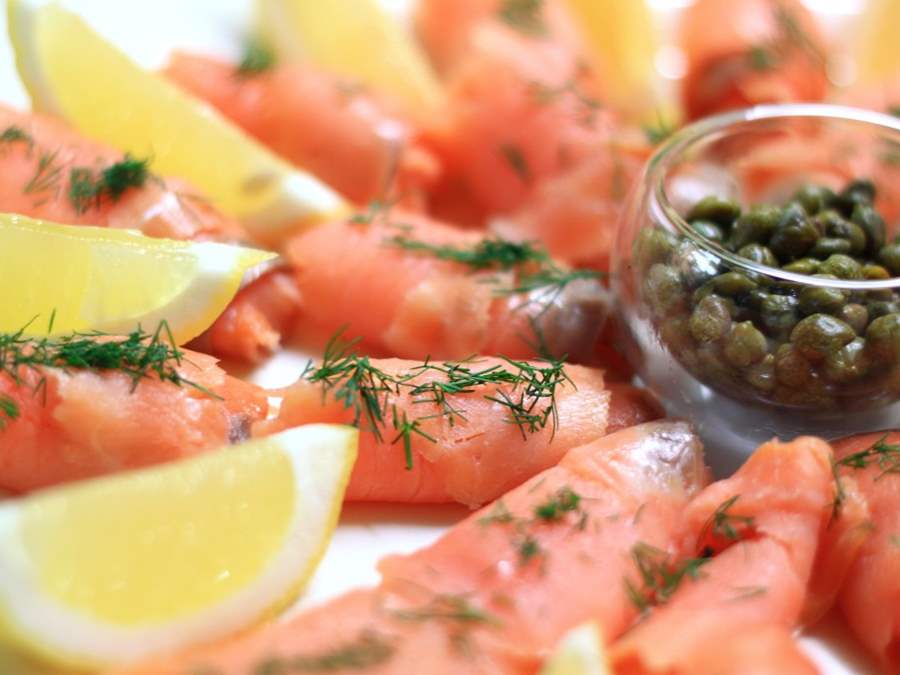 gravlax platter with capers